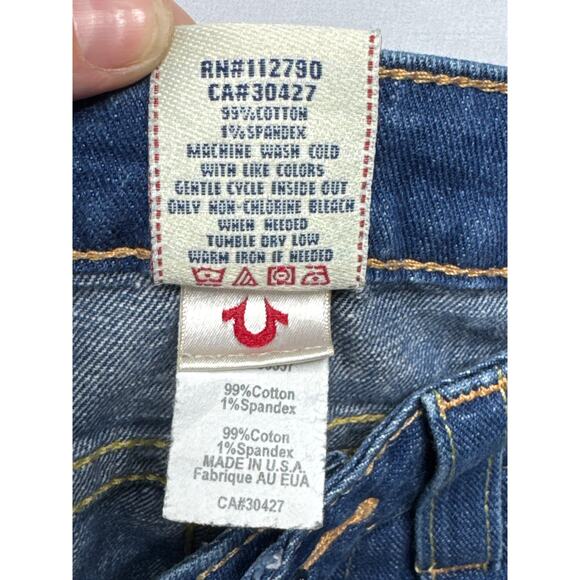 True Religion Women's Low Rise Bootcut Blue Denim Jeans - Size 31 (33x31) - Picture 6 of 7